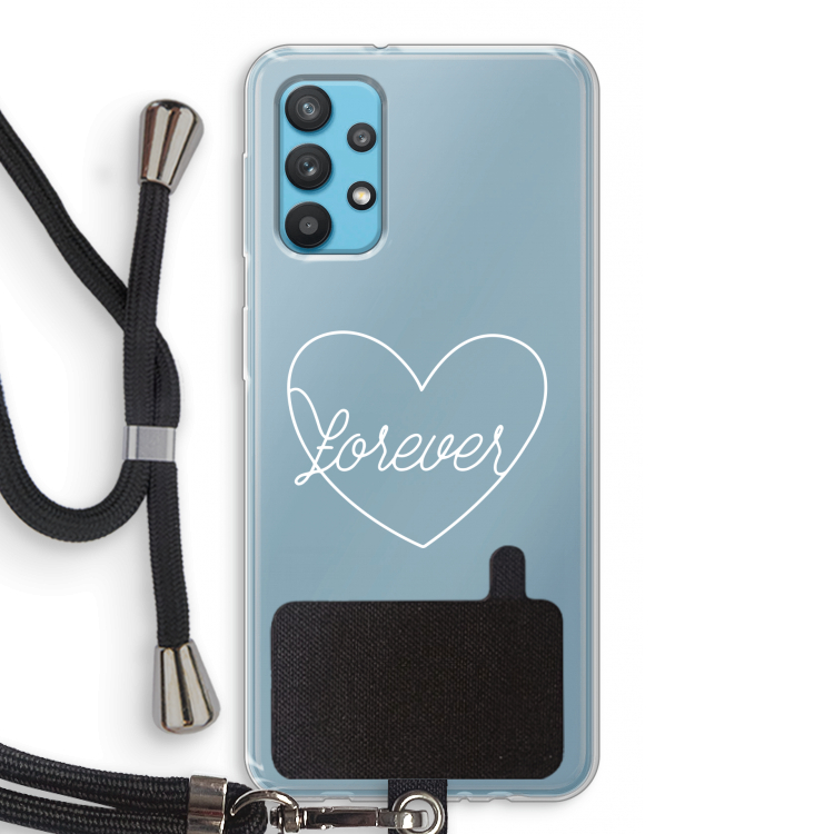 Forever heart pastel: Samsung Galaxy A32 4G Transparant Hoesje met koord