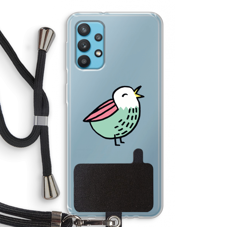 Birdy: Samsung Galaxy A32 4G Transparant Hoesje met koord