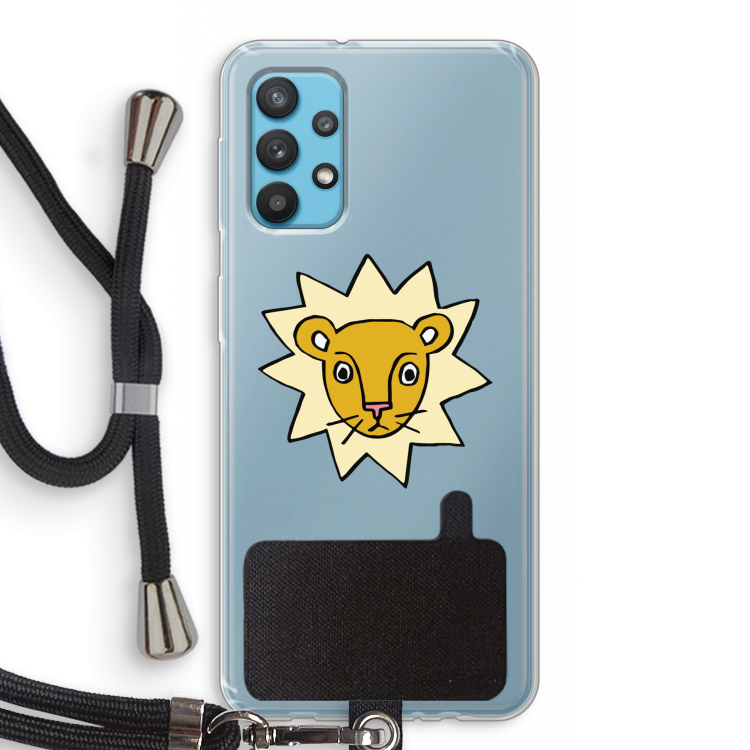 Kleine leeuw: Samsung Galaxy A32 4G Transparant Hoesje met koord