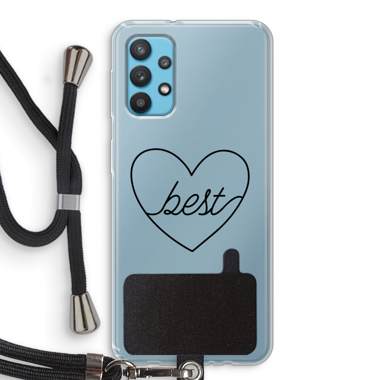 Best heart black: Samsung Galaxy A32 4G Transparant Hoesje met koord