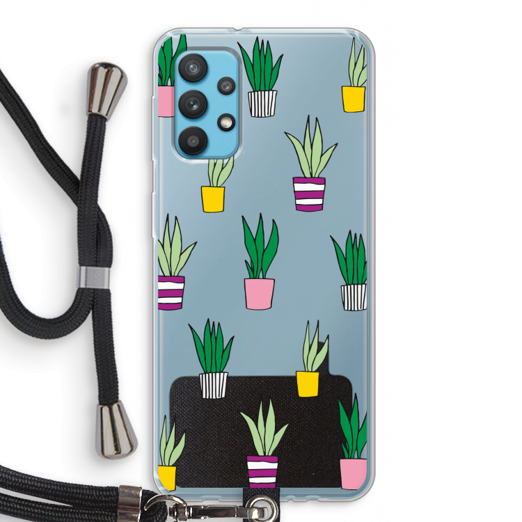 Sanseveria: Samsung Galaxy A32 4G Transparant Hoesje met koord