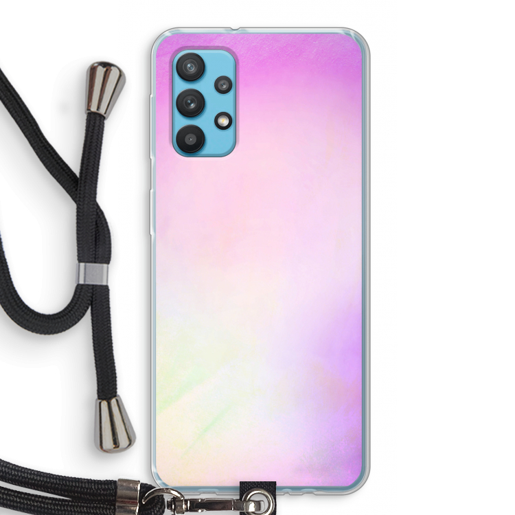 Flow mist pastel: Samsung Galaxy A32 4G Transparant Hoesje met koord