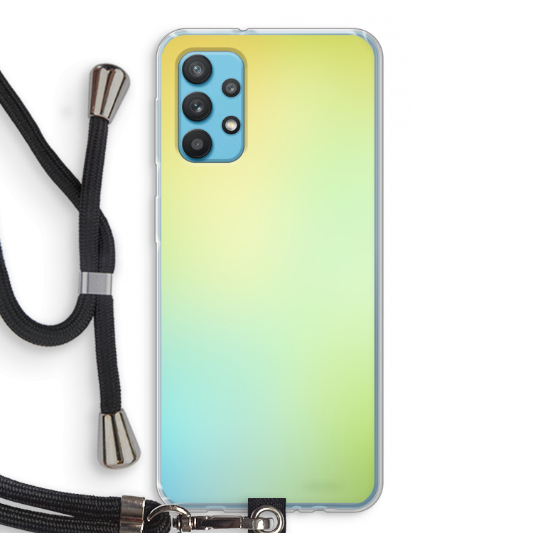 Minty mist pastel: Samsung Galaxy A32 4G Transparant Hoesje met koord