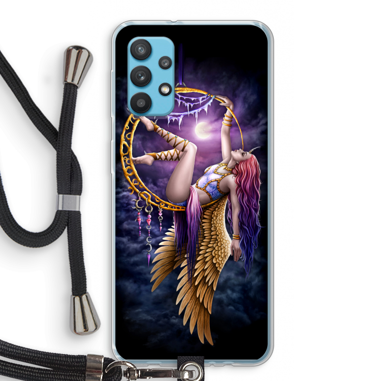 Aerial Angel: Samsung Galaxy A32 4G Transparant Hoesje met koord