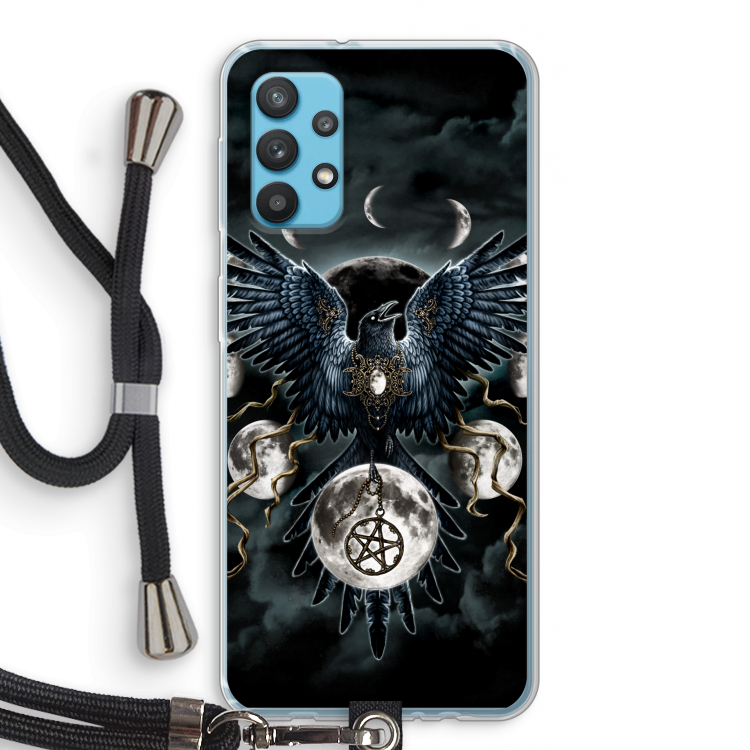 Sinister Wings: Samsung Galaxy A32 4G Transparant Hoesje met koord