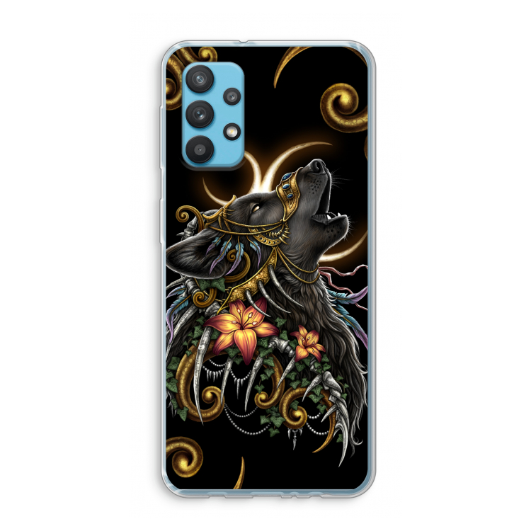 Huilende Wolf: Samsung Galaxy A32 4G Transparant Hoesje