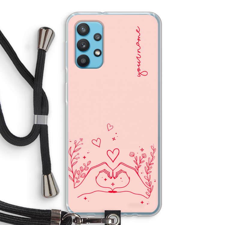 Love is in the air: Samsung Galaxy A32 4G Transparant Hoesje met koord
