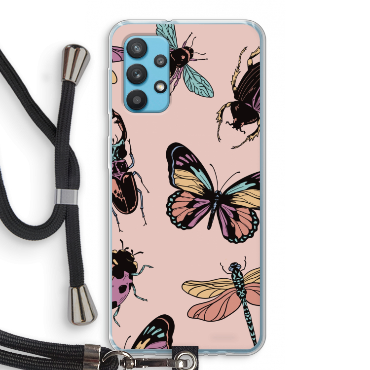 Tiny Bugs: Samsung Galaxy A32 4G Transparant Hoesje met koord