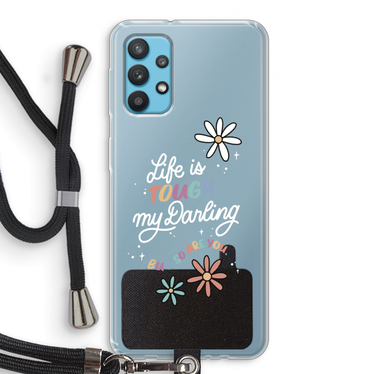 Tough Life: Samsung Galaxy A32 4G Transparant Hoesje met koord