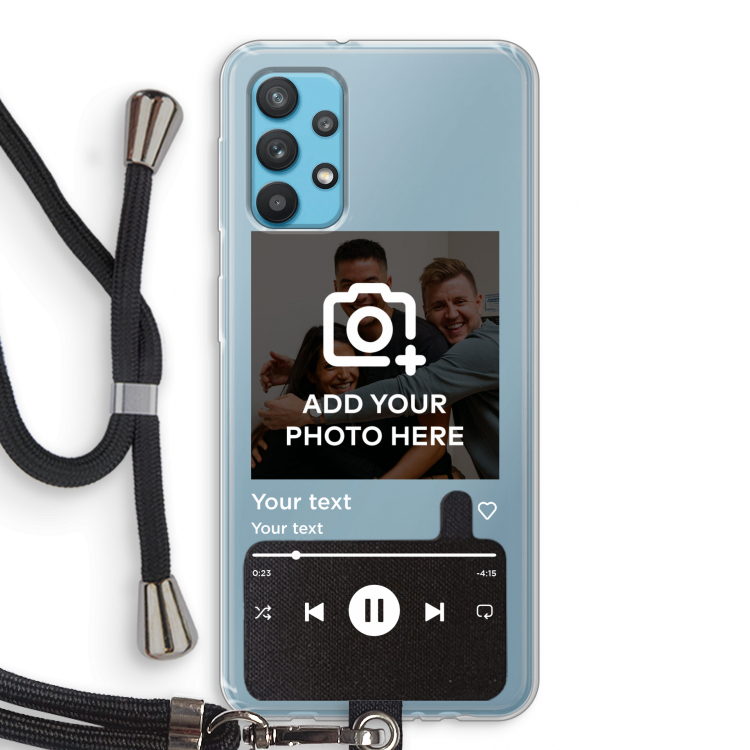 Music Player: Samsung Galaxy A32 4G Transparant Hoesje met koord