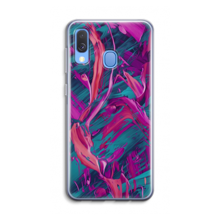 Pink Clouds: Samsung Galaxy A40 Transparant Hoesje