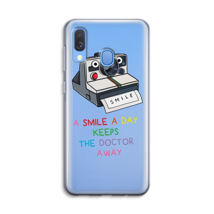 Smile: Samsung Galaxy A40 Transparant Hoesje