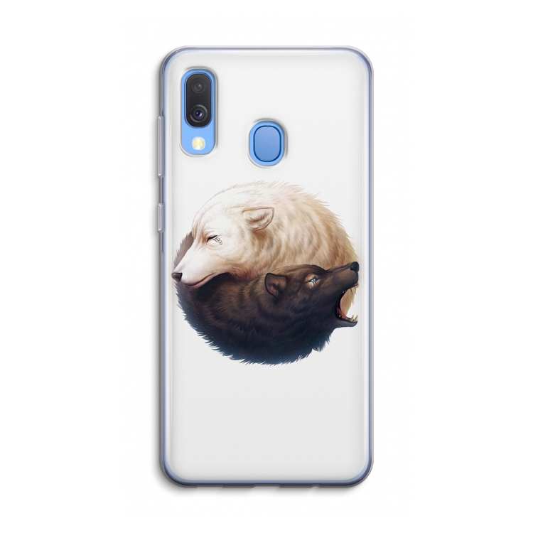 Yin Yang Wolves: Samsung Galaxy A40 Transparant Hoesje