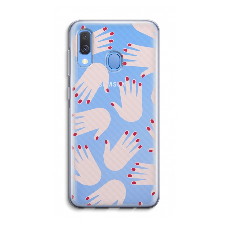 Hands pink: Samsung Galaxy A40 Transparant Hoesje