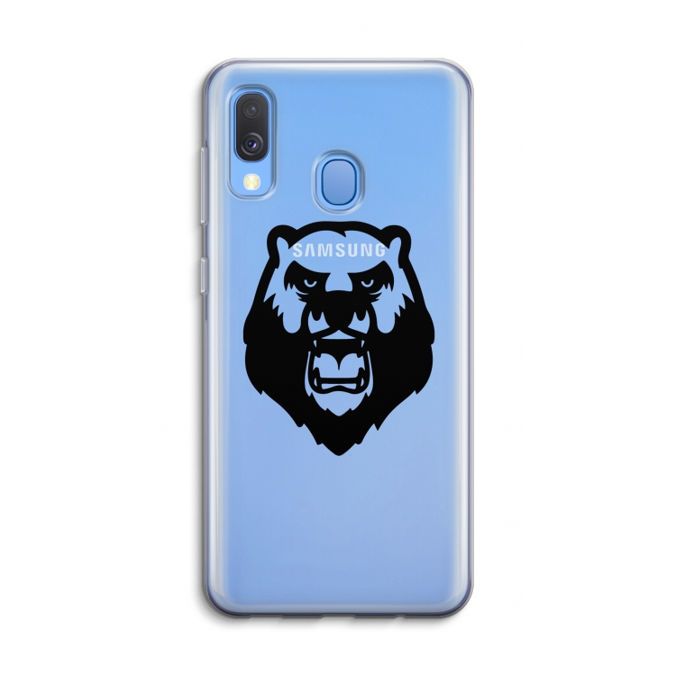 Angry Bear (black): Samsung Galaxy A40 Transparant Hoesje