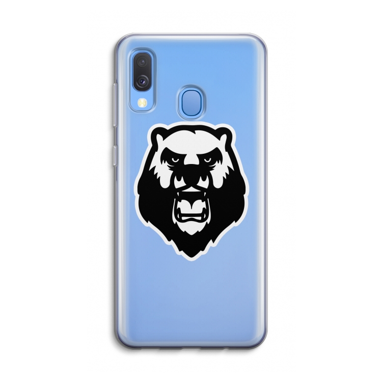 Angry Bear (white): Samsung Galaxy A40 Transparant Hoesje