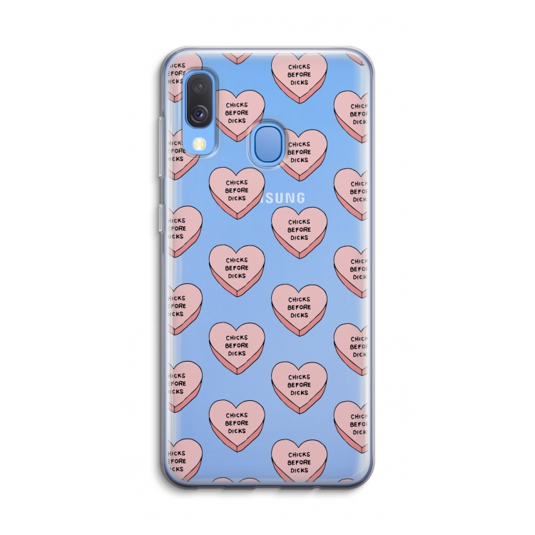 Chicks before dicks: Samsung Galaxy A40 Transparant Hoesje