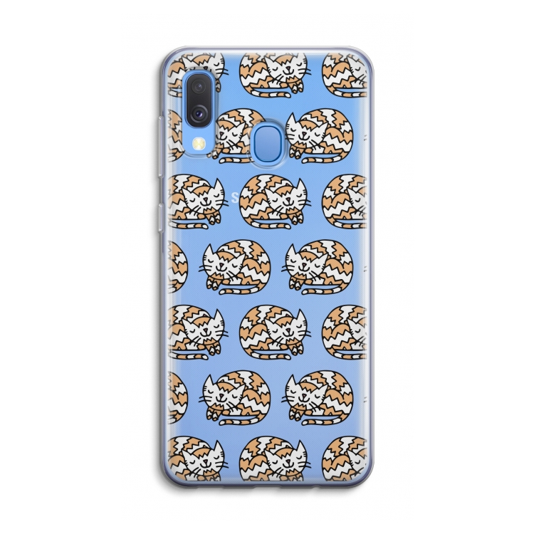 Slapende poes: Samsung Galaxy A40 Transparant Hoesje