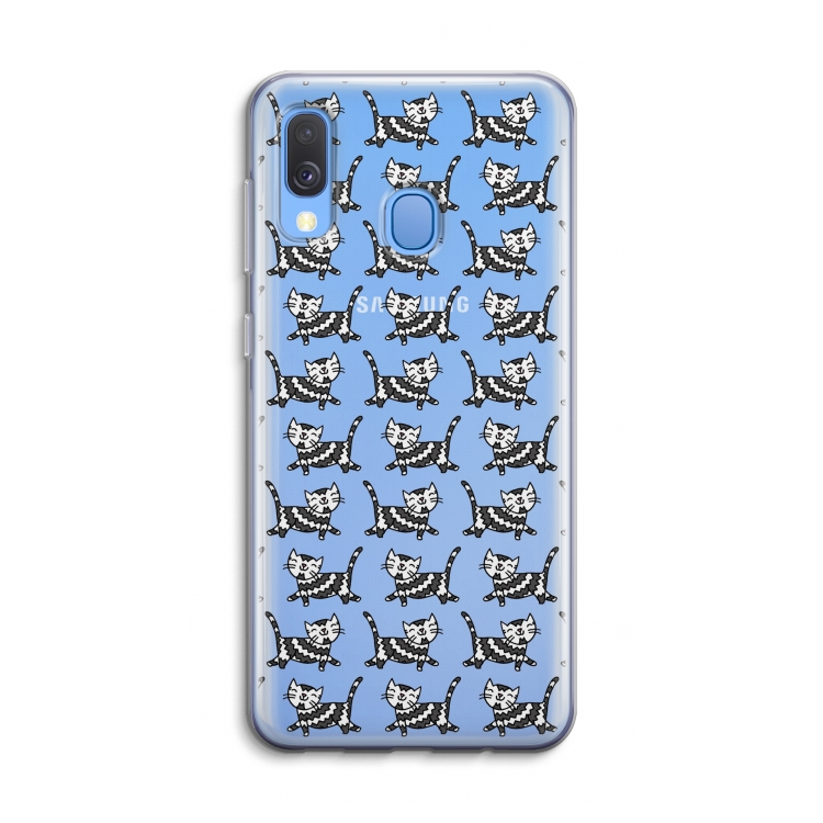 Zwarte poes: Samsung Galaxy A40 Transparant Hoesje