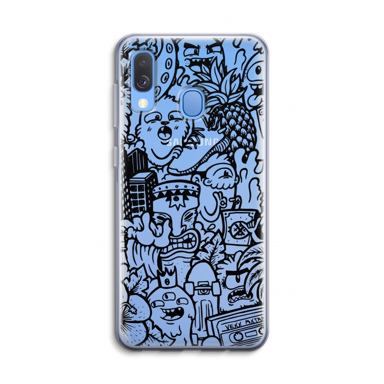 Vexx Black Mixtape: Samsung Galaxy A40 Transparant Hoesje