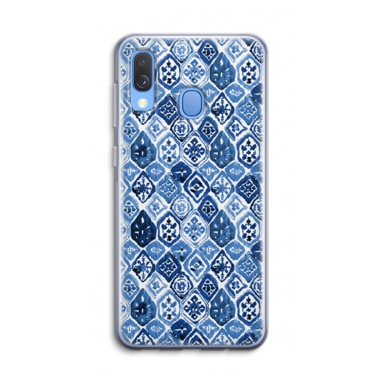 Blauw motief: Samsung Galaxy A40 Transparant Hoesje