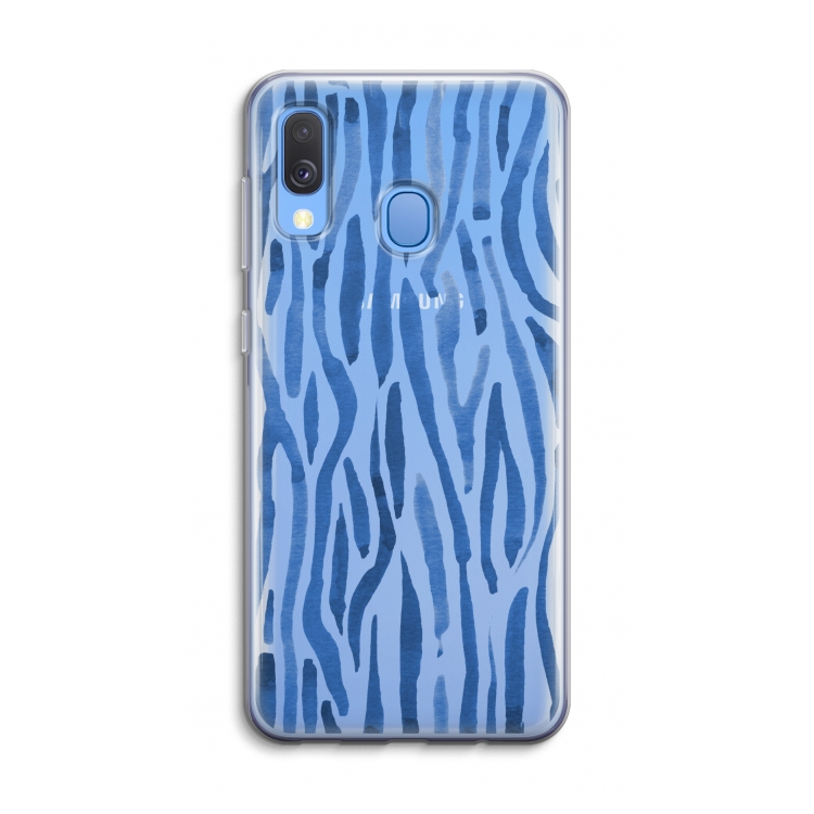 Blauwe nerven: Samsung Galaxy A40 Transparant Hoesje