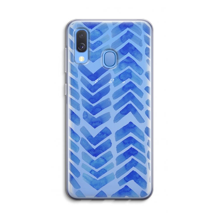 Blauwe pijlen: Samsung Galaxy A40 Transparant Hoesje