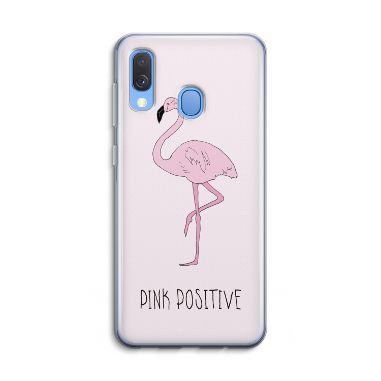Pink positive: Samsung Galaxy A40 Transparant Hoesje