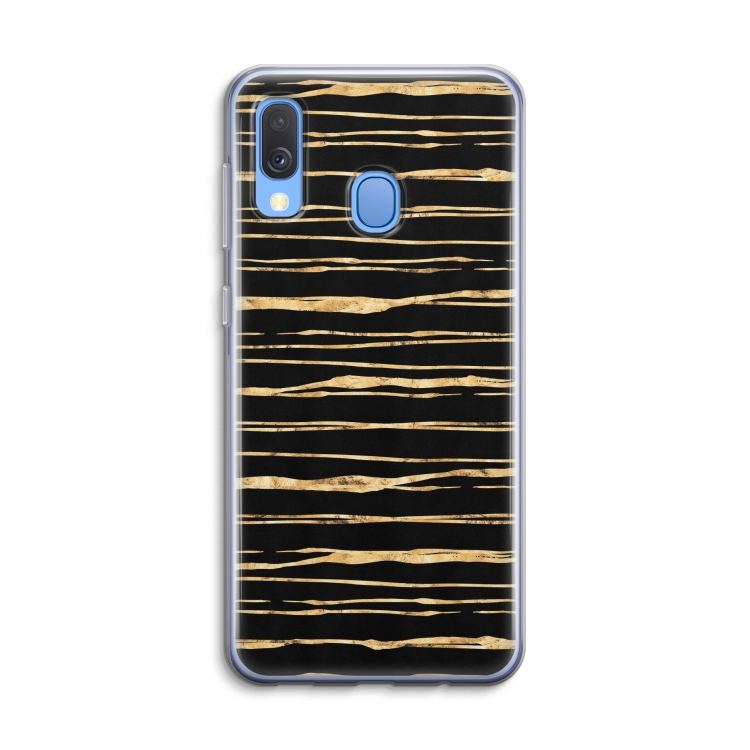 Gouden strepen: Samsung Galaxy A40 Transparant Hoesje