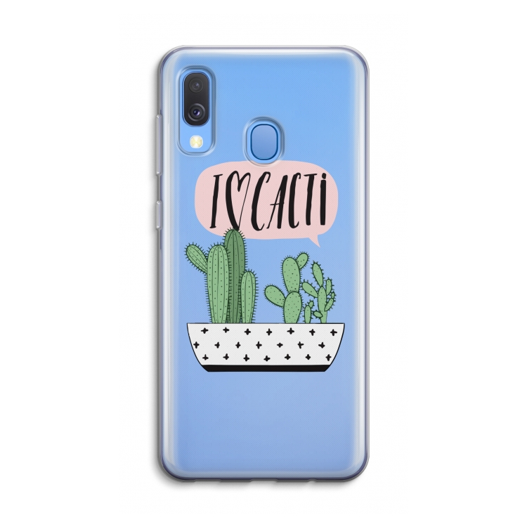 I love cacti: Samsung Galaxy A40 Transparant Hoesje