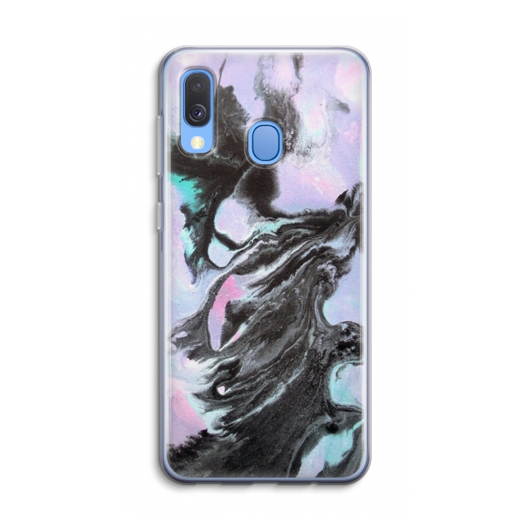 Pastel zwart: Samsung Galaxy A40 Transparant Hoesje