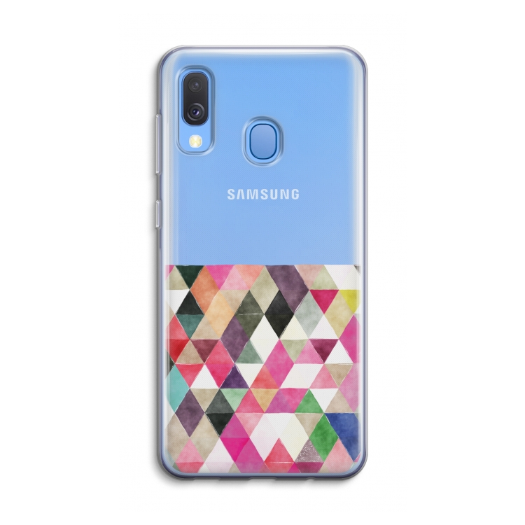 Gekleurde driehoekjes: Samsung Galaxy A40 Transparant Hoesje