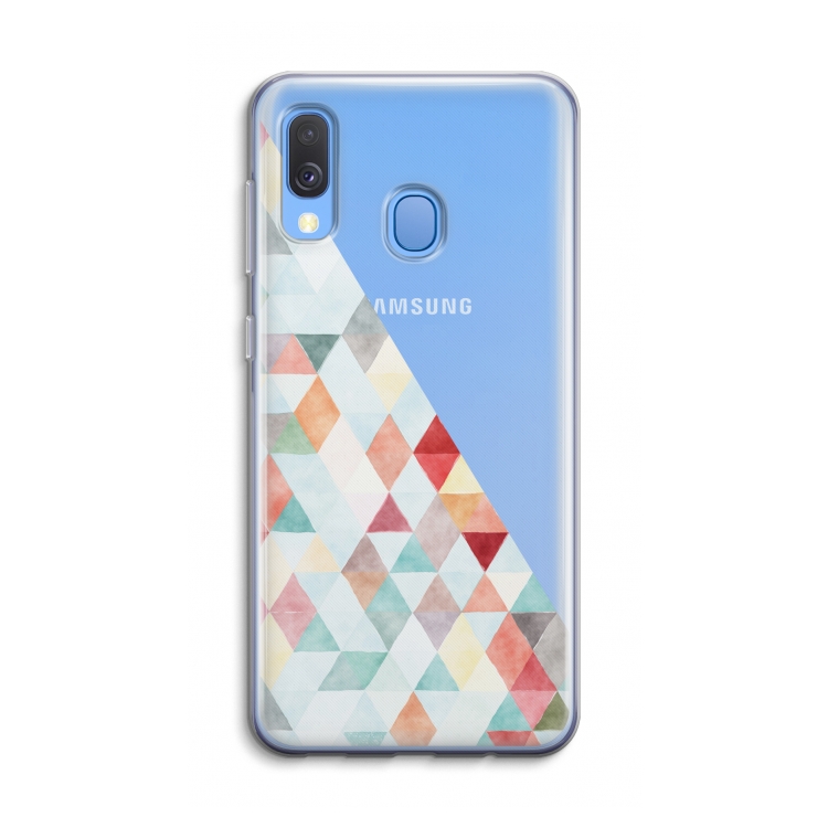 Gekleurde driehoekjes pastel: Samsung Galaxy A40 Transparant Hoesje