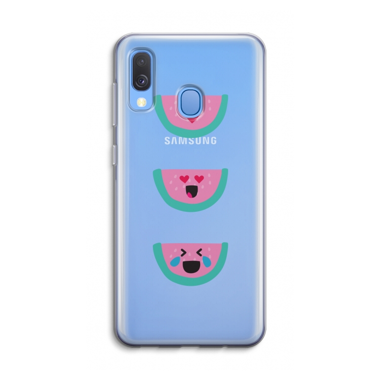 Smiley watermeloen: Samsung Galaxy A40 Transparant Hoesje