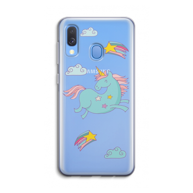 Vliegende eenhoorn: Samsung Galaxy A40 Transparant Hoesje