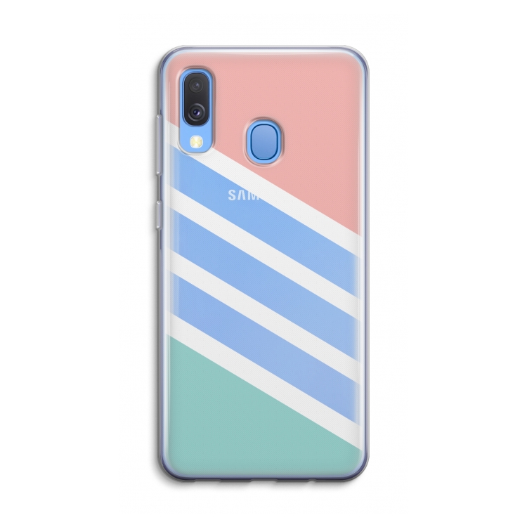 Strepen pastel: Samsung Galaxy A40 Transparant Hoesje
