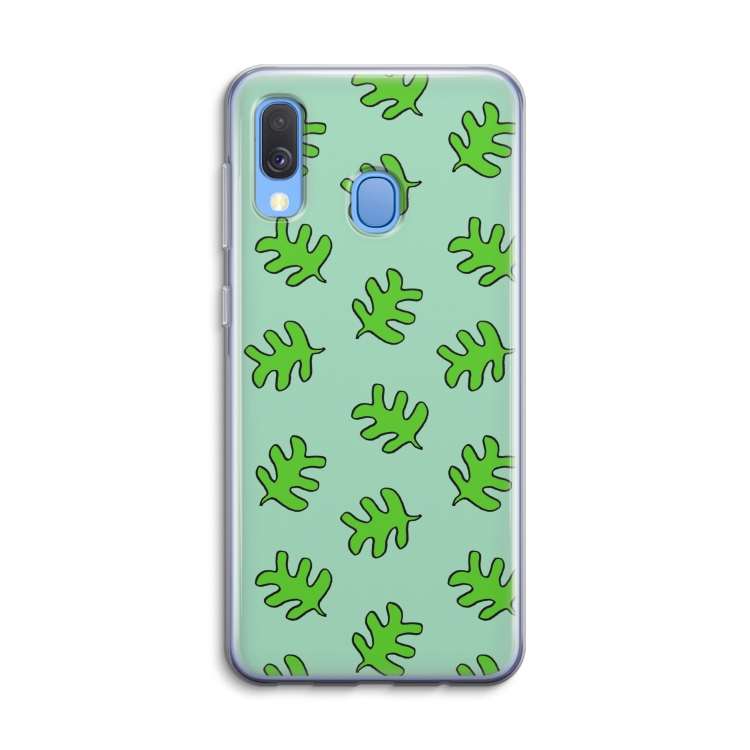 Groene blaadjes: Samsung Galaxy A40 Transparant Hoesje