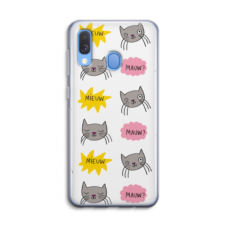 Meow: Samsung Galaxy A40 Transparant Hoesje