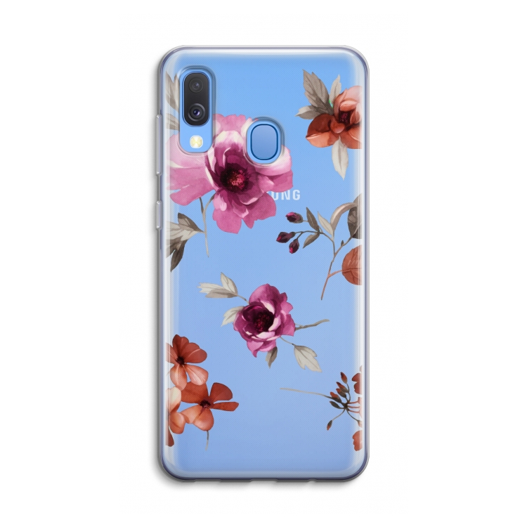 Geschilderde bloemen: Samsung Galaxy A40 Transparant Hoesje