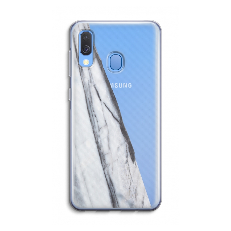 Gestreepte marmer: Samsung Galaxy A40 Transparant Hoesje