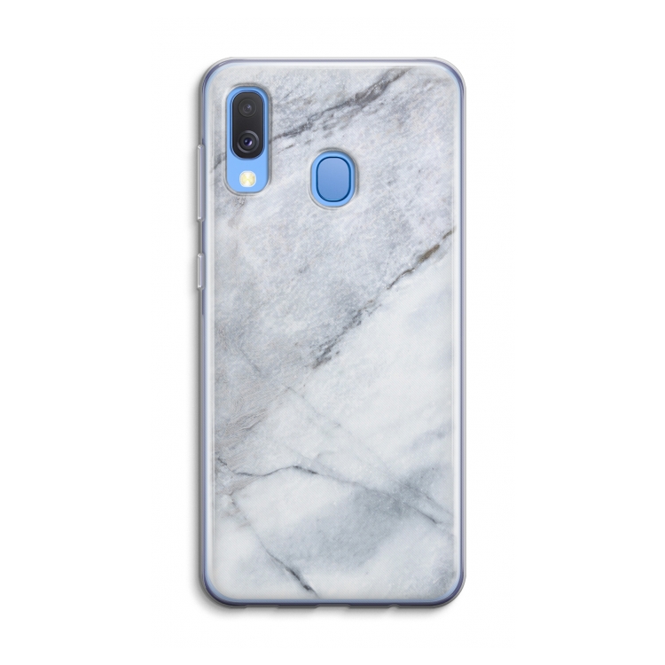 Witte marmer: Samsung Galaxy A40 Transparant Hoesje