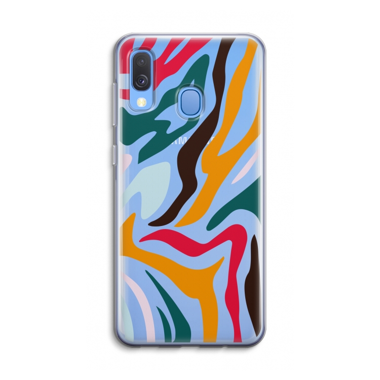 Colored Zebra: Samsung Galaxy A40 Transparant Hoesje