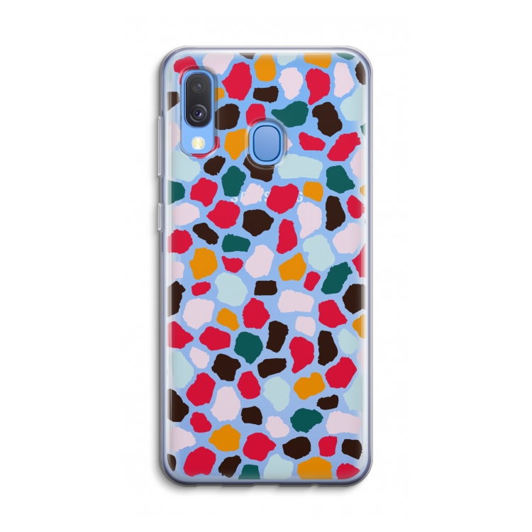 Colored Giraffe: Samsung Galaxy A40 Transparant Hoesje