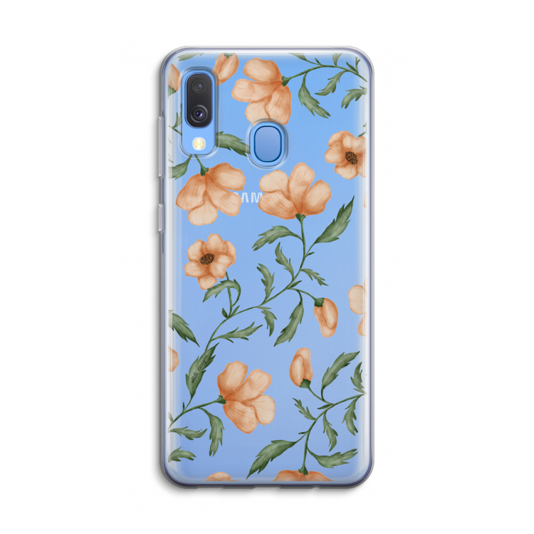 Peachy flowers: Samsung Galaxy A40 Transparant Hoesje