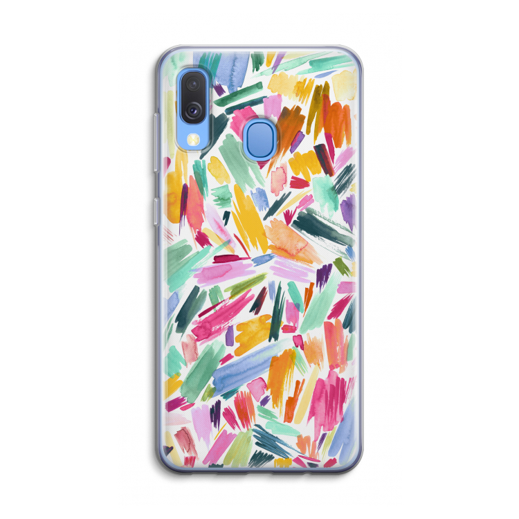 Watercolor Brushstrokes: Samsung Galaxy A40 Transparant Hoesje