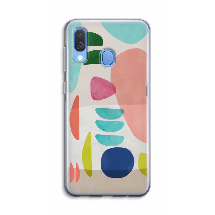 Bold Rounded Shapes: Samsung Galaxy A40 Transparant Hoesje