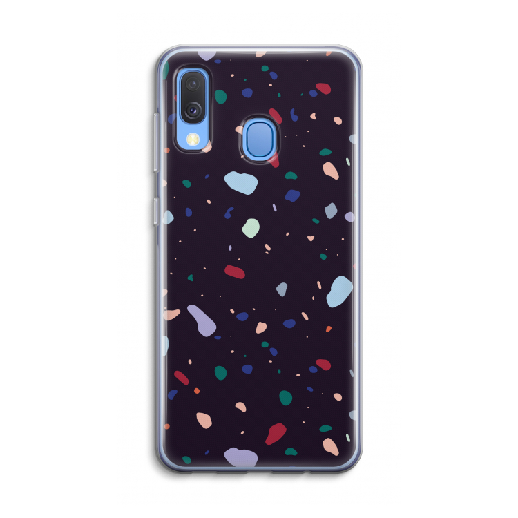 Dark Rounded Terrazzo: Samsung Galaxy A40 Transparant Hoesje