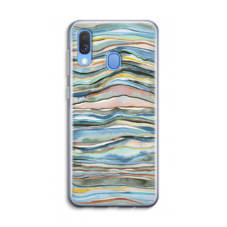 Watercolor Agate: Samsung Galaxy A40 Transparant Hoesje