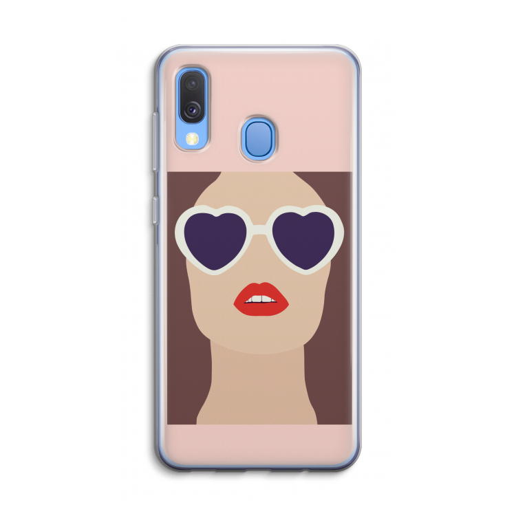 Red lips: Samsung Galaxy A40 Transparant Hoesje