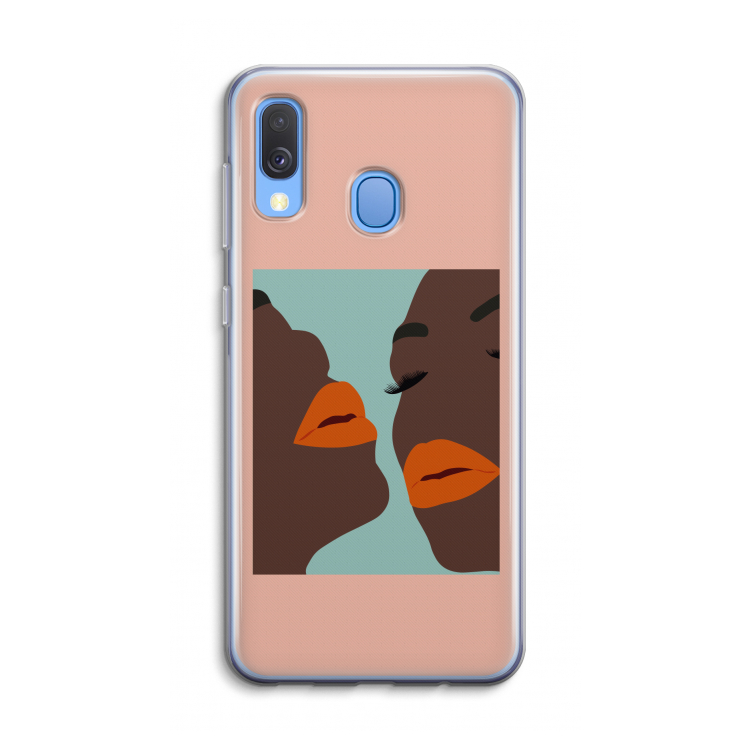 Orange lips: Samsung Galaxy A40 Transparant Hoesje